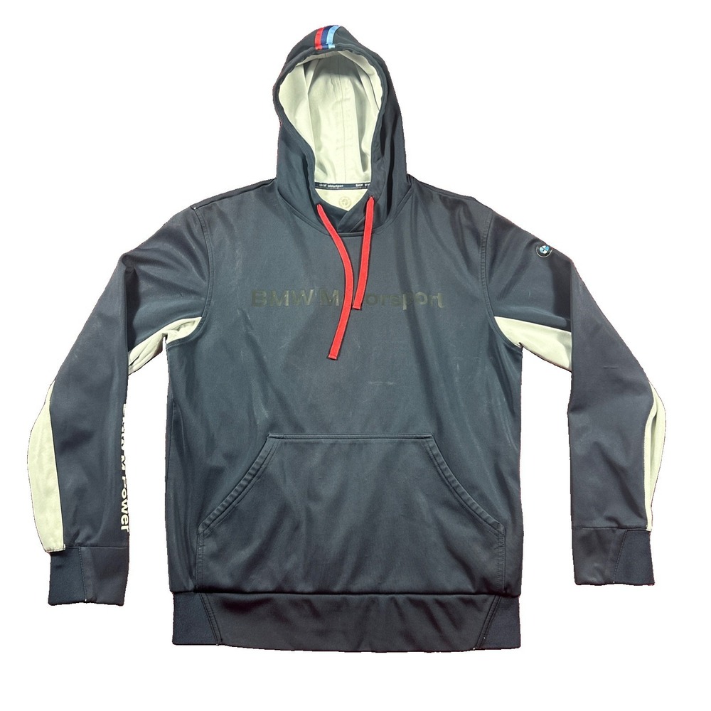 BMW Motorsport Hoodie Racing Sz Large Navy Blue Pullover Hoodie